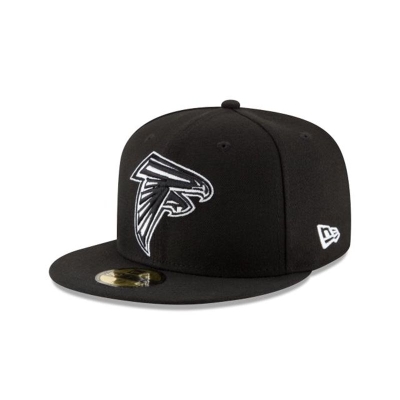 Black Atlanta Falcons Hat - New Era NFL 59FIFTY Fitted Caps USA0697125